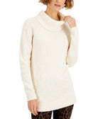 Style & Co Women Cowl Neck Tunic Sweater Pebble Heather