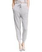 INC International Concepts Women Petite Sequined Jogger Pants Silver