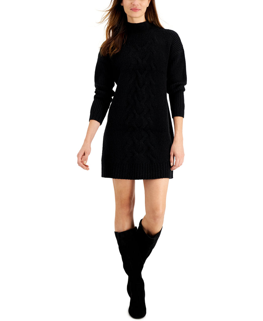 Charter Club Women Turtleneck Sweater Dress Deep BLack