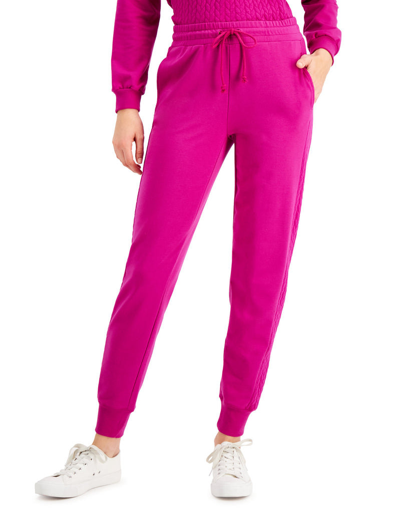 Charter Club Women Drawstring Jogger Pants Pink Fancy