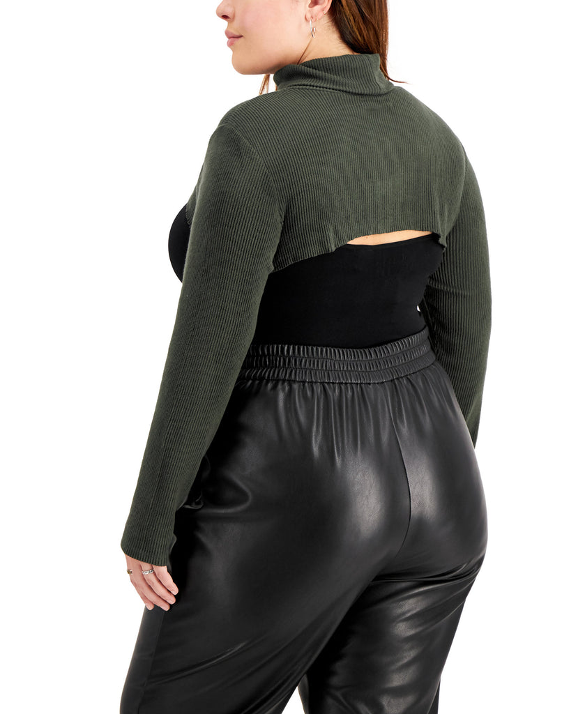 FULL CIRCLE TRENDS Women Plus Super Crop Turtleneck Top