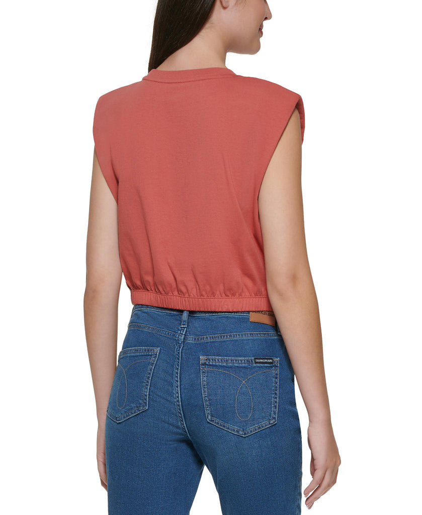 Calvin Klein Jeans Women Cropped Shoulder Pad Tank Top