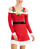 Planet Gold Women Off The Shoulder Bow Sweater Dress