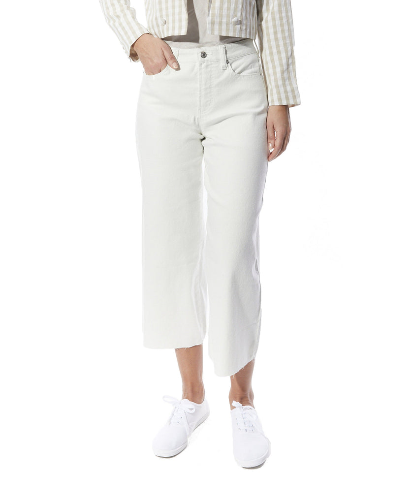 OAT Women Cropped Wide Leg Jeans White