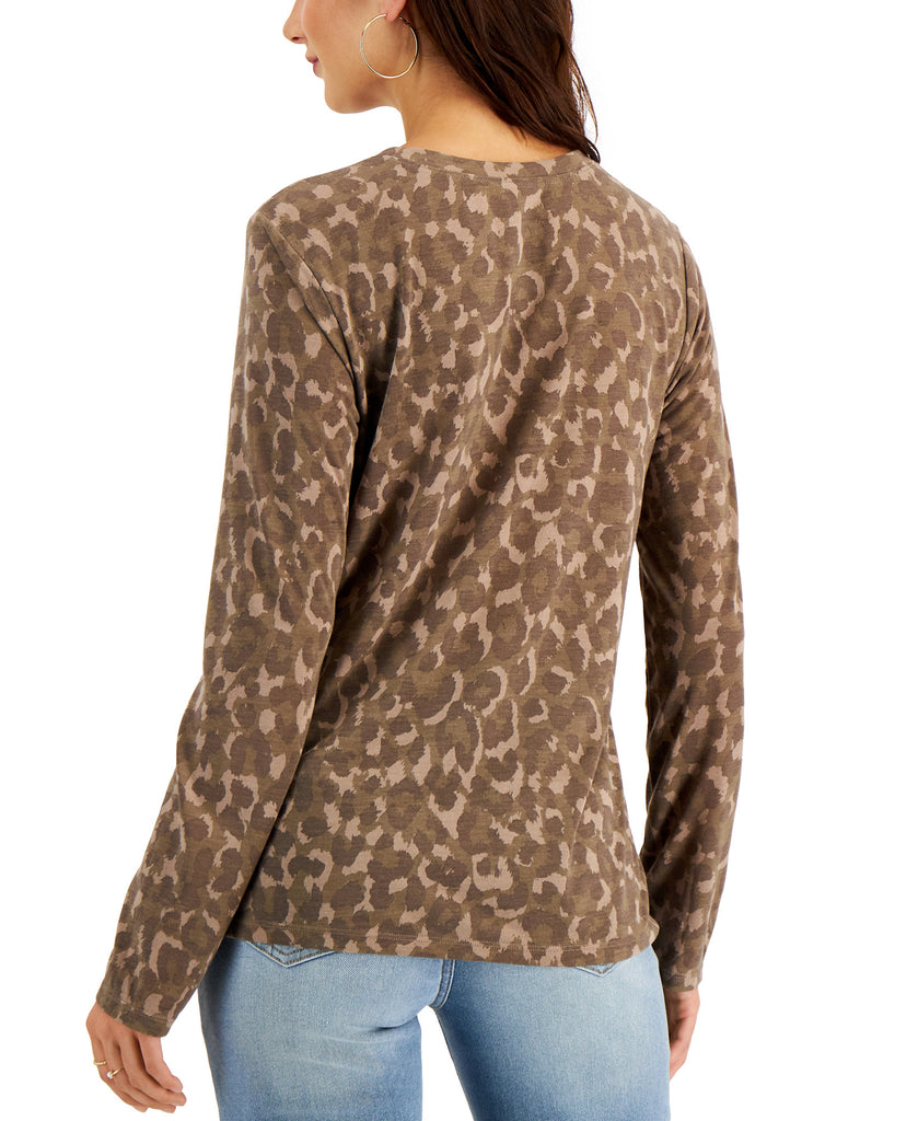 Cold Crush Women Leopard Print Long Sleeve T Shirt
