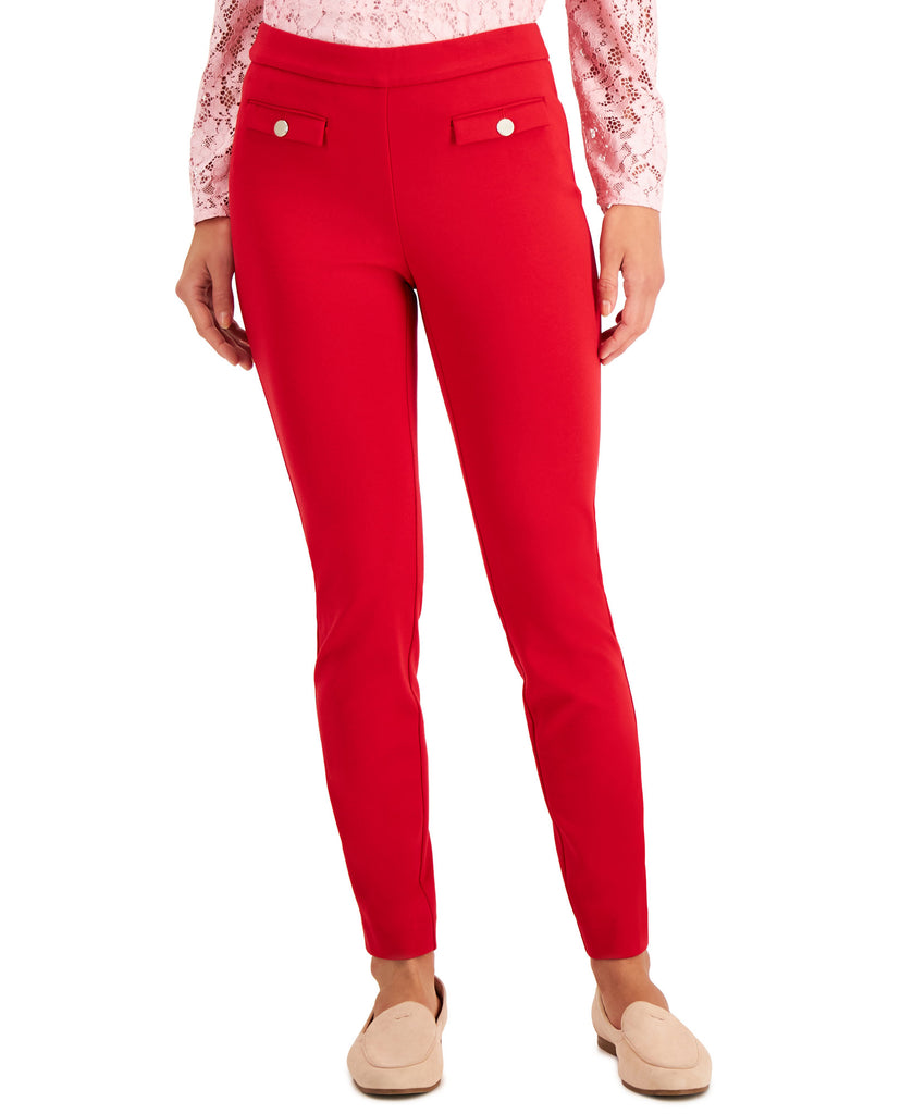 Charter Club Women Ponté Knit Pull On Skinny Pants Ravishing Red