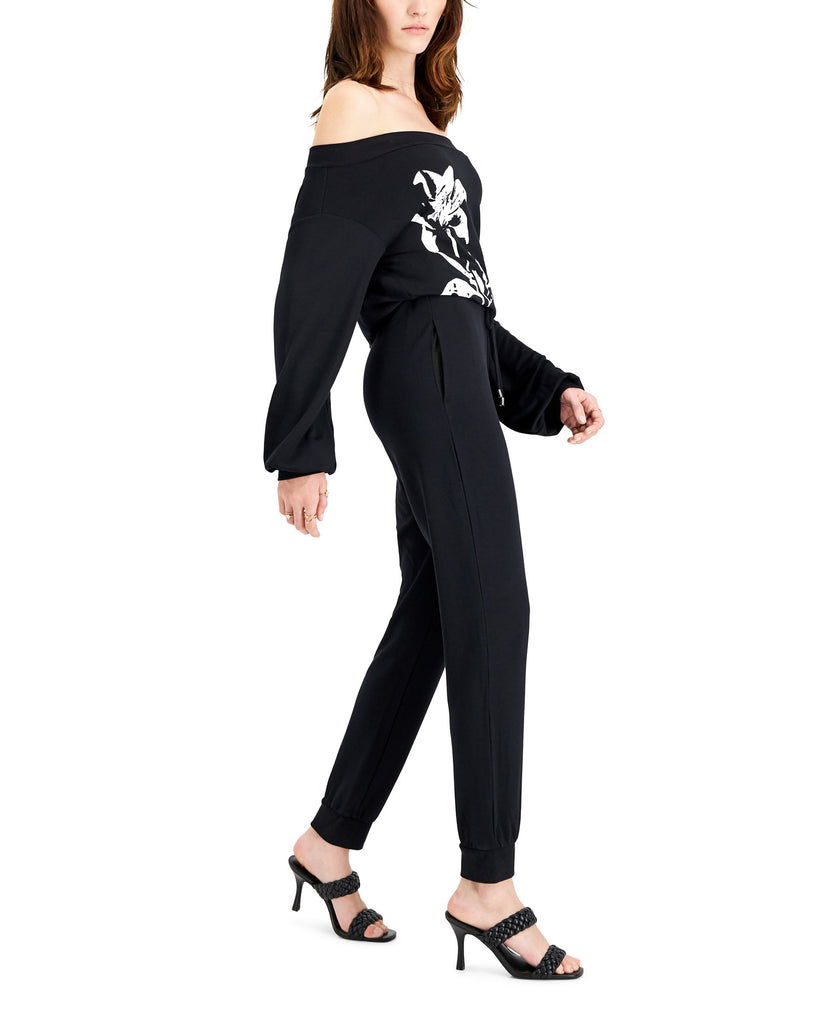 INC International Concepts Women Off The Shoulder Blouson Jumpsuit