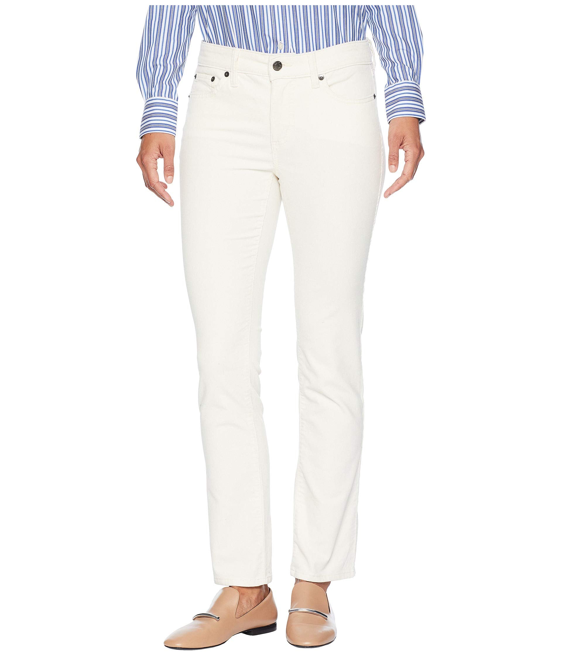 Lauren Ralph Lauren Women Petite Premier Straight Corduroy Pants Mascarpone Cream