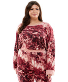 Derek Heart Women Plus Trendy Twisted Back Sweatshirt Egret Rose