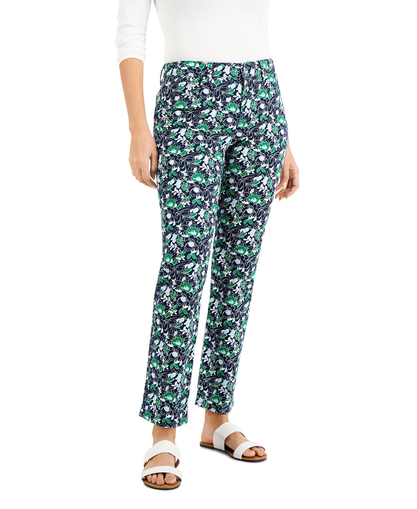 Charter Club Women Printed Lexington Pants Intrepid Blue