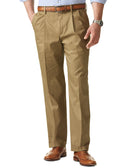 Dockers Men Never Iron Classic Fit Pleated Pants Dark Wheat