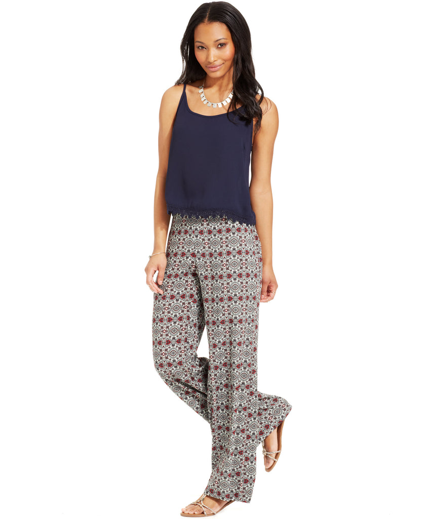 Stoosh Women Printed Wide Leg Pants Creamed Red