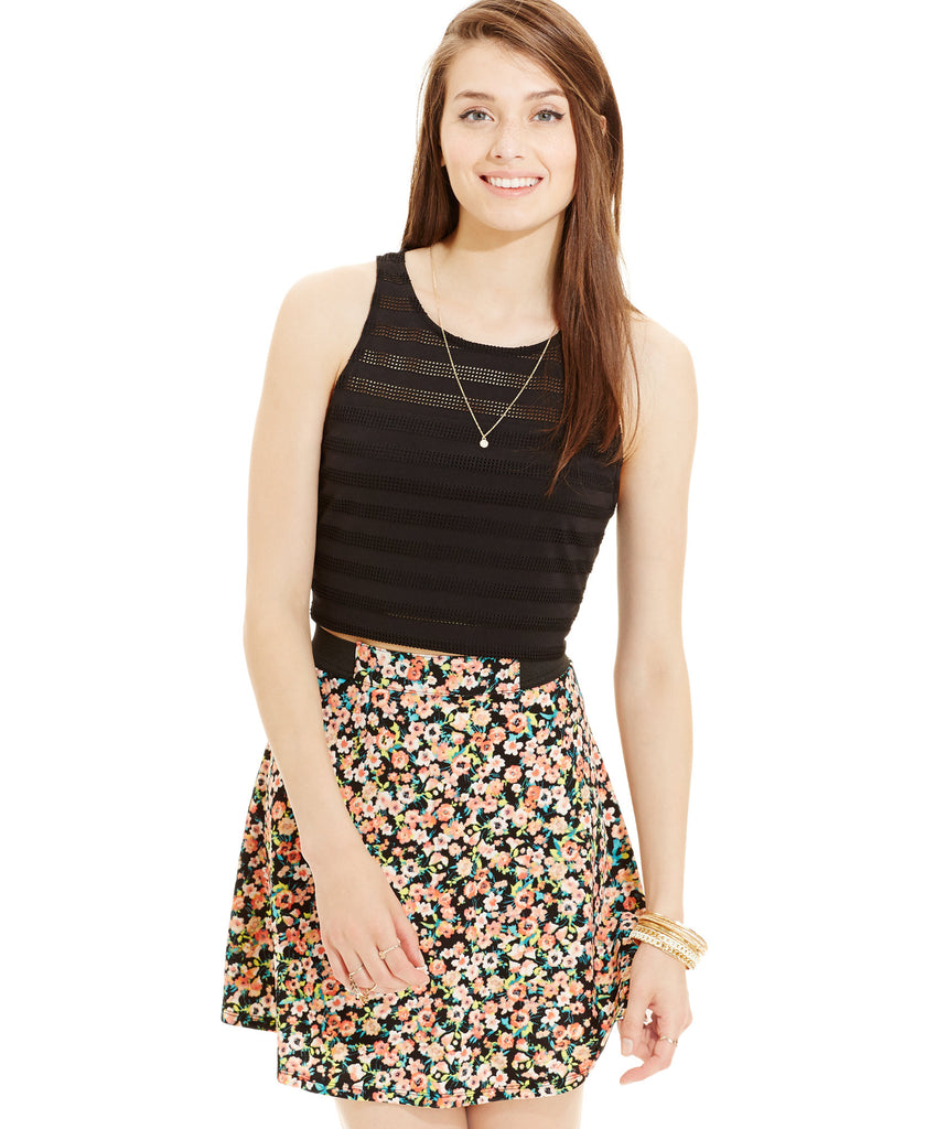 Material Girl Juniors Printed Skater Skirt Hawaiian Gardens