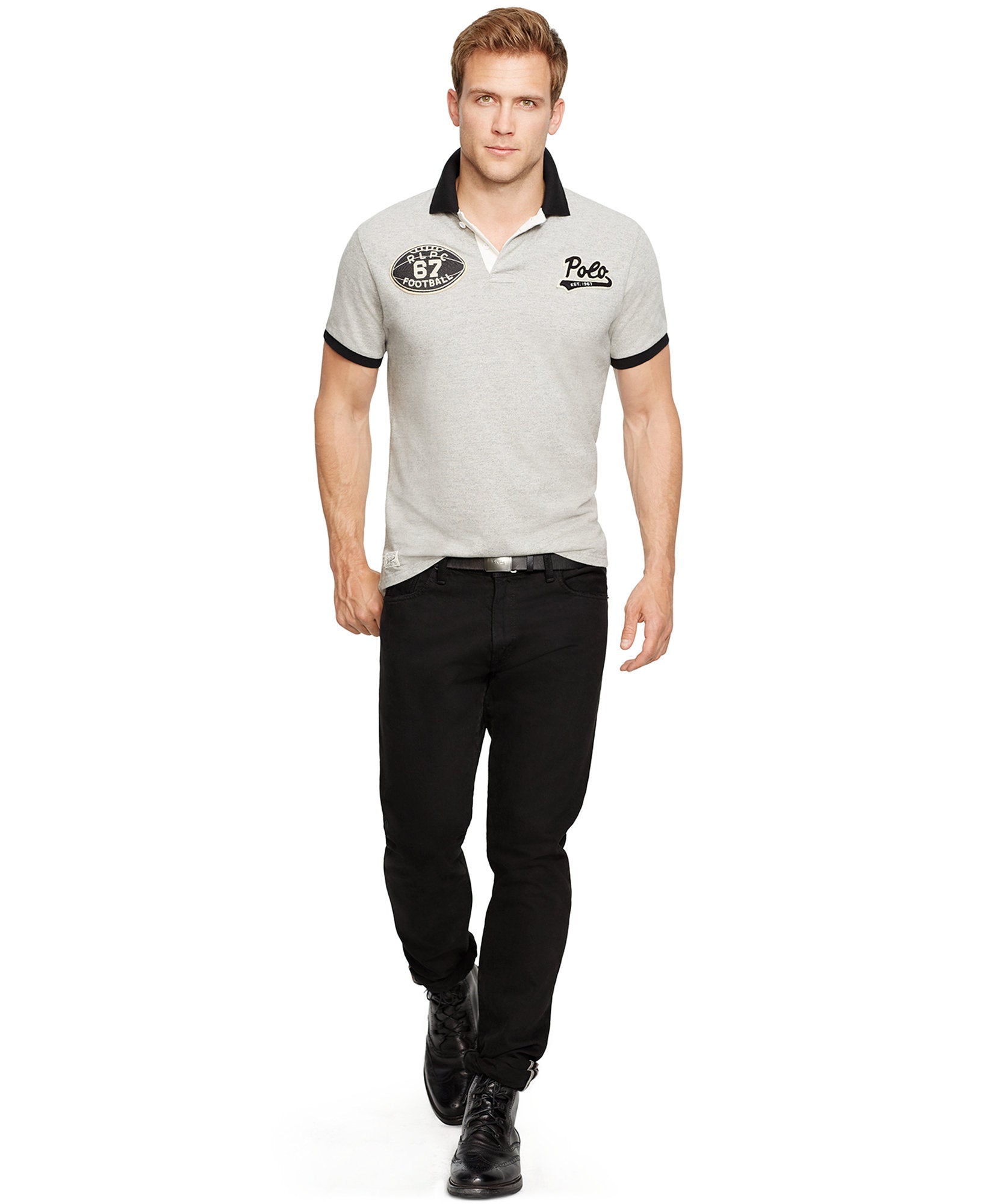 Polo Ralph Lauren Men Custom Fit Football Polo