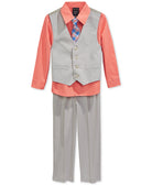 Nautica Boys Little Boys 4 Piece Textured Vest Set Camelia