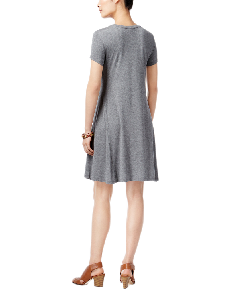 Style & Co Women Petite Short Sleeve A Line Dress