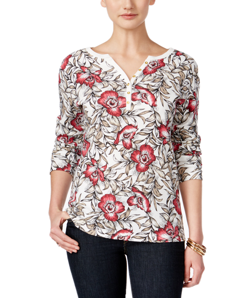 Karen-Scott-Women-Henley-Top-Garnet