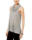 Hippie Rose Women Juniors Sleeveless Cowl Neck Top Light Heather Grey