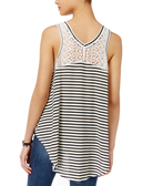 American Rag Women Striped Lace High Low Tank Top