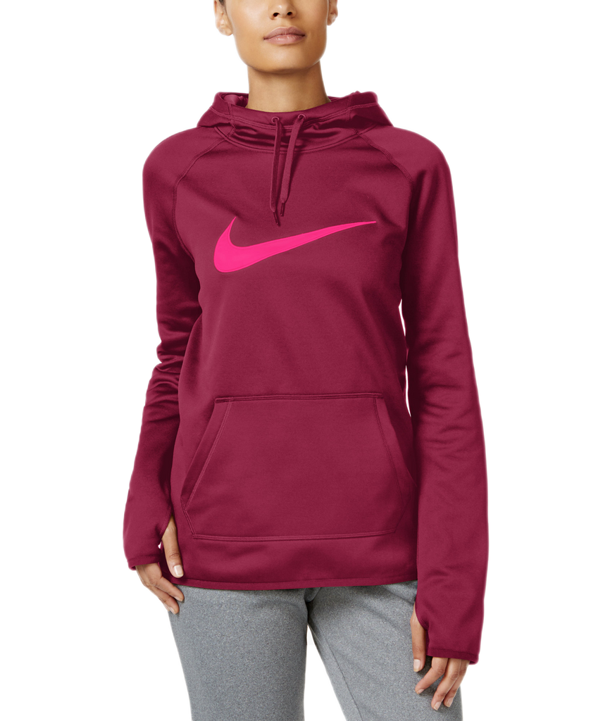 Nike-Women-All-Time-Therma-Fleece-Swoosh-Training-Hoodie--Noble-Red