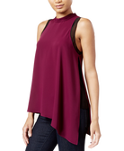 RACHEL Rachel Roy Women Asymmetrical Colorblocked Top Loganberry