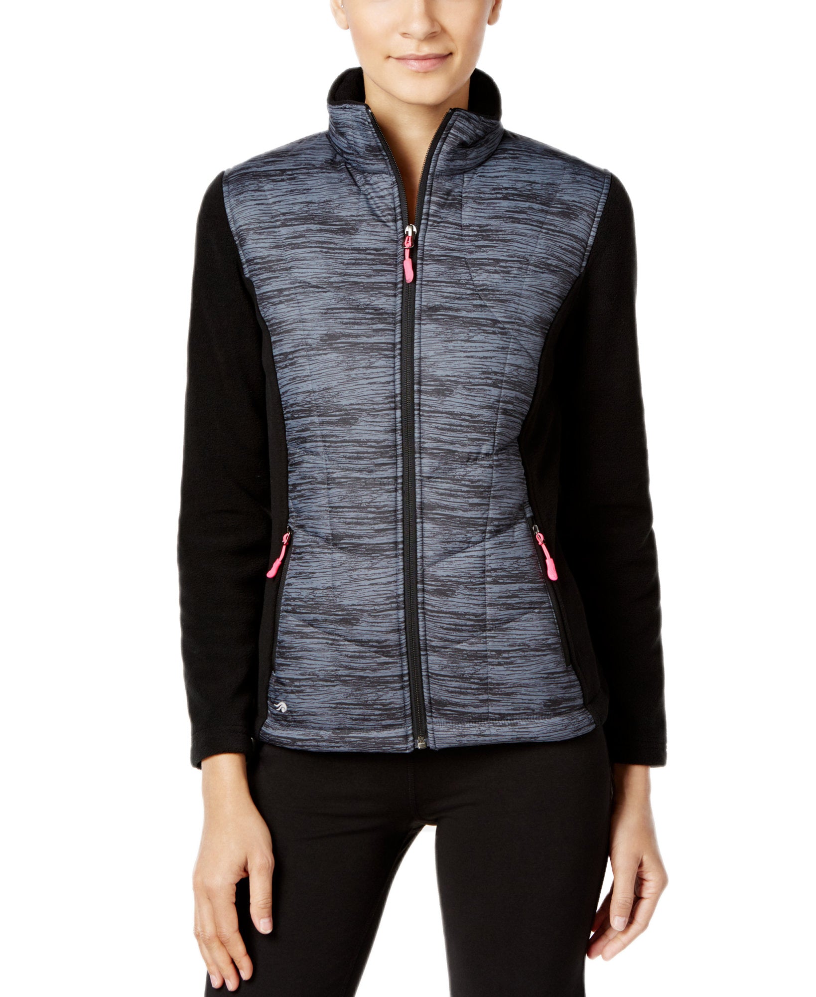 Ideology Women Space Dyed Fleece Jacket Noir Spacedye