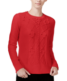 Maison Jules Women Textured Sweater Loving Red