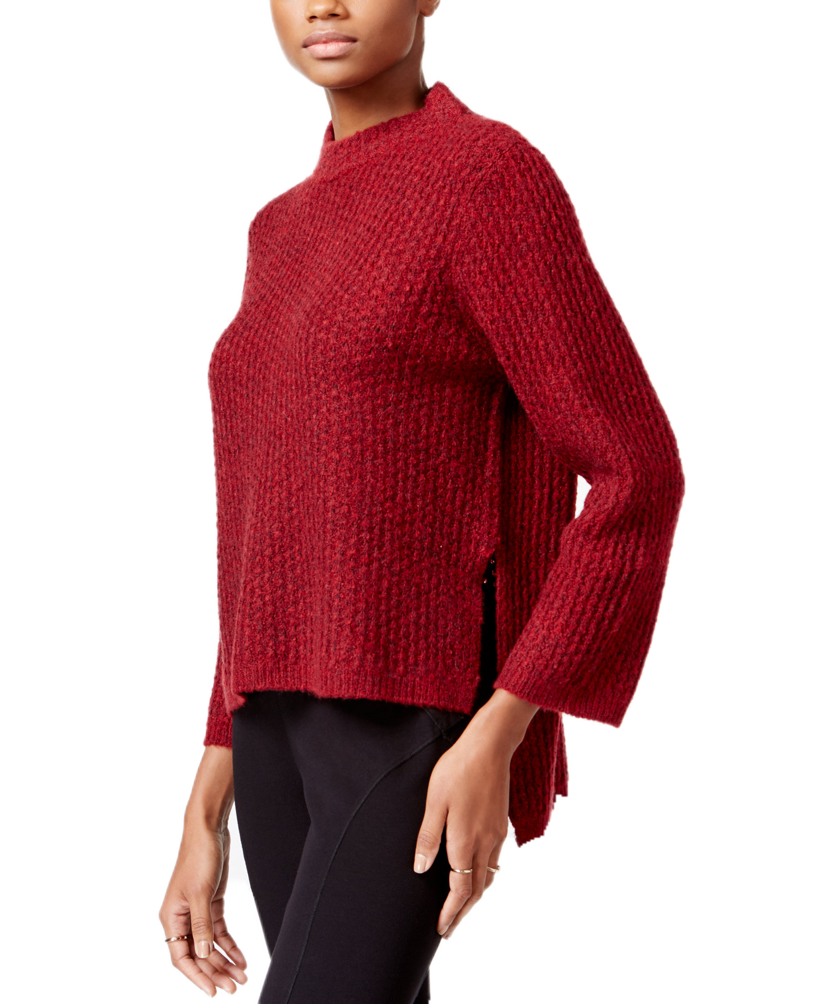 RACHEL Rachel Roy Women High Low Sweater Ruby
