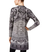 JM Collection Women Petite Printed Duster Cardigan
