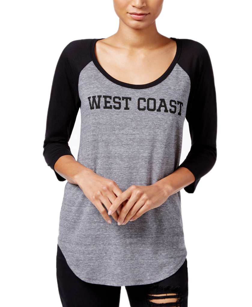 RACHEL Rachel Roy Women West Coast Graphic T Shirt Heather Grey