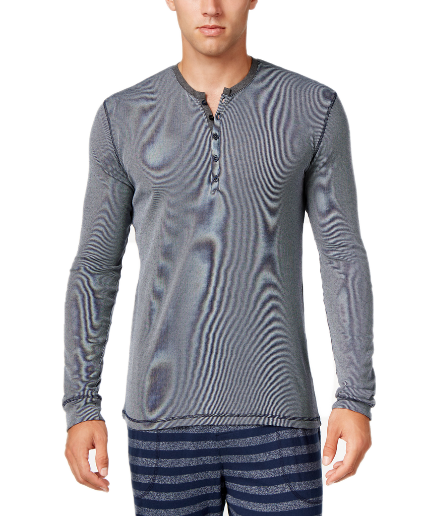 Kenneth-Cole-Reaction-Men-Ribbed-Henley-Sleep-Shirt-Navy