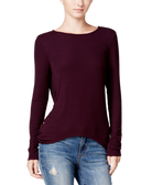 chelsea sky Juniors Draped Open Back Top Eggplant