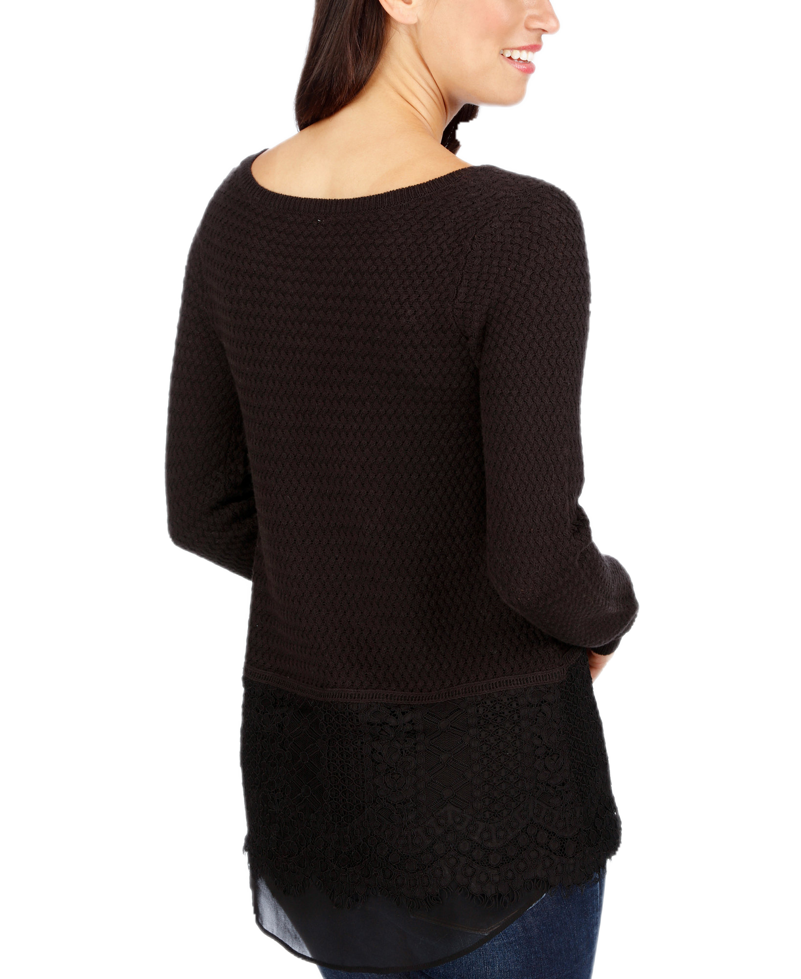 Lucky Brand Women Lace Trim Sweater