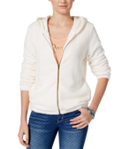 Belle Du Jour Juniors Fuzzy Hoodie Ivory
