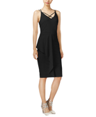 Bar III Women Draped Bodycon Dress Deep Black