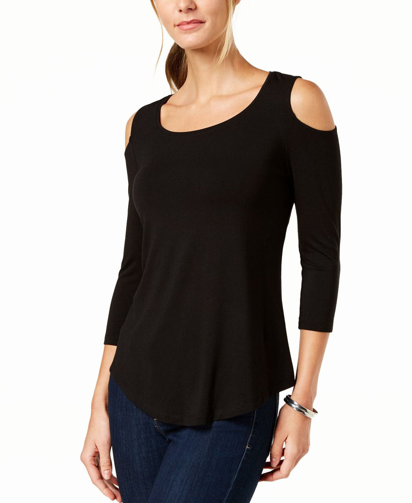 JM Collection Women Petite Cold Shoulder Top