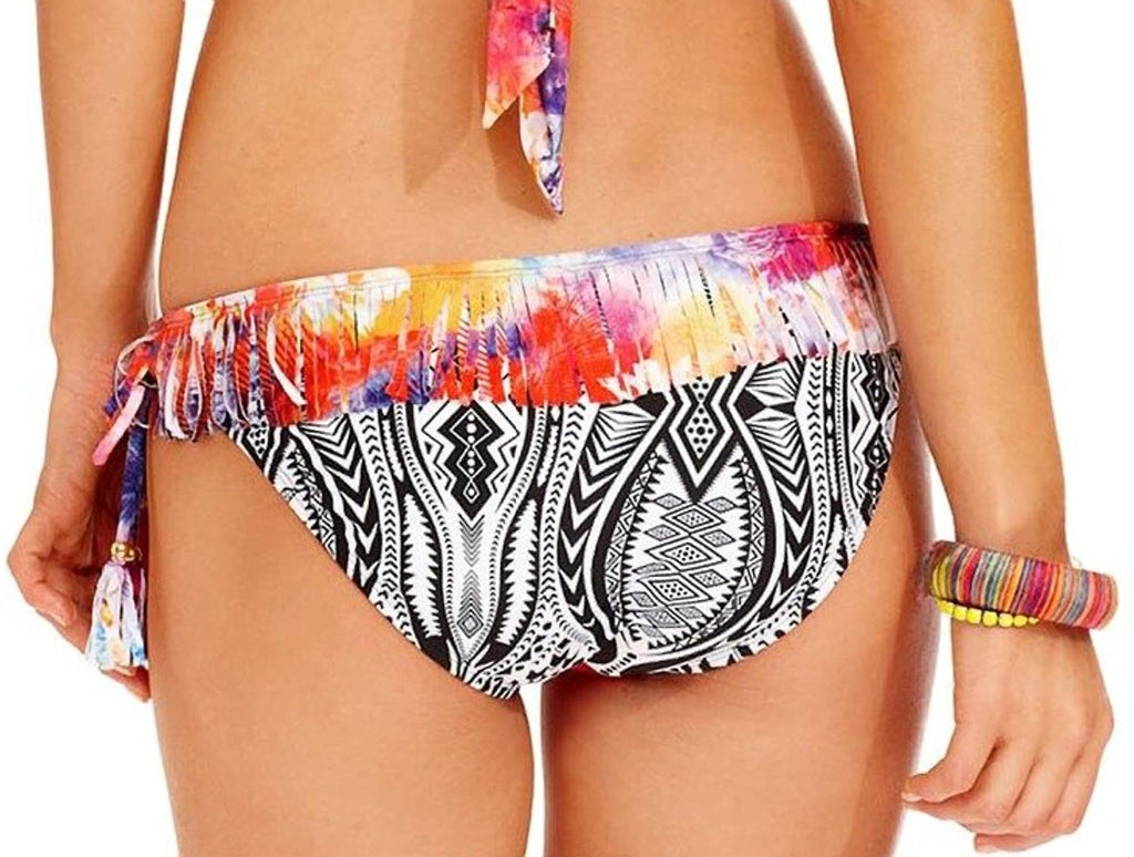 Raisins Juniors Printed Fringe Hipster Bikini Bottom