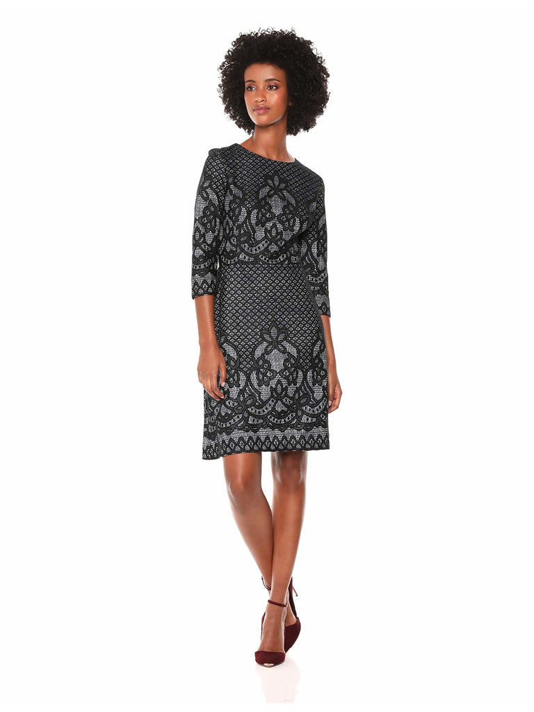 Gabby Skye Women Bonded Lace Pattern Dress