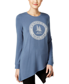 G.H. Bass & Co Women Asymmetrical Logo Sweatshirt Atlantic Blue