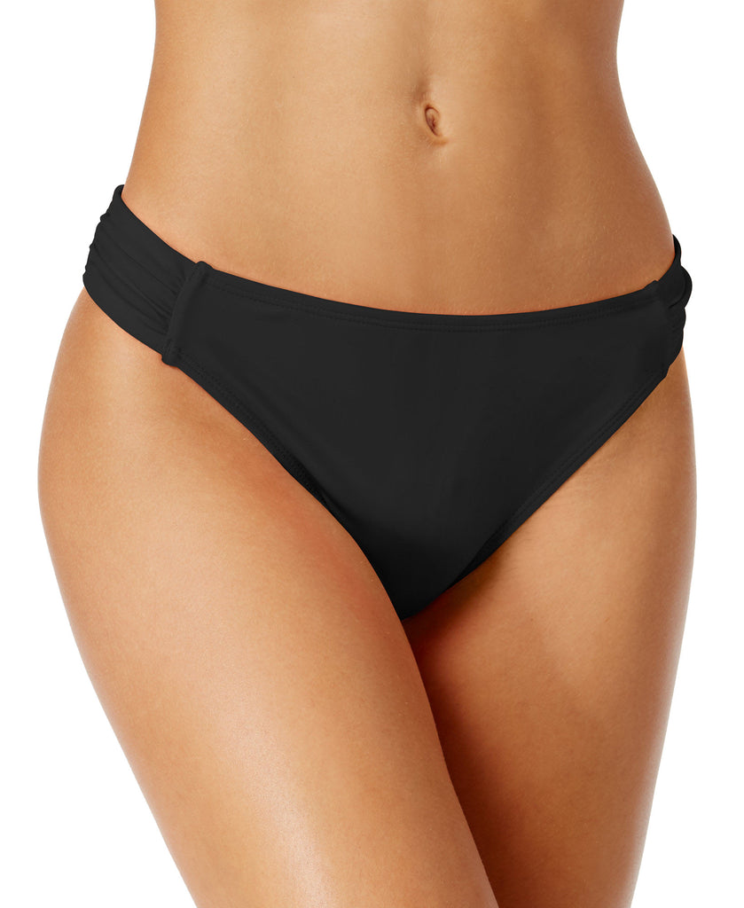 California Waves Juniors Side Tab Cheeky Bikini Bottoms Black