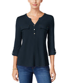 Charter Club Women Utility Henley Top Deepest Navy