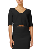 RACHEL Rachel Roy Women V Neck Crop Top Black