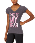 Ideology Women This Is My Year Graphic T Shirt Charcoal Heather