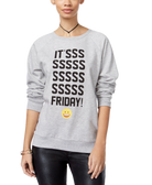 Freeze 24 7 Women Its Friday Graphic Sweatshirt Light Grey