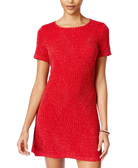 Trixxi Juniors Glitter Swing Dress Red