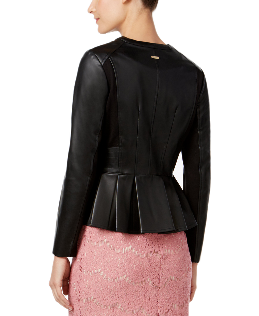 Thalia Sodi Women Faux Leather Peplum Jacket