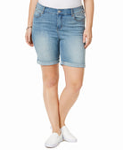 Celebrity Pink Women Plus Trendy Denim Bermuda Shorts Dirt Road