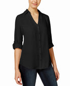 BCX Women Tab Sleeve Top Black