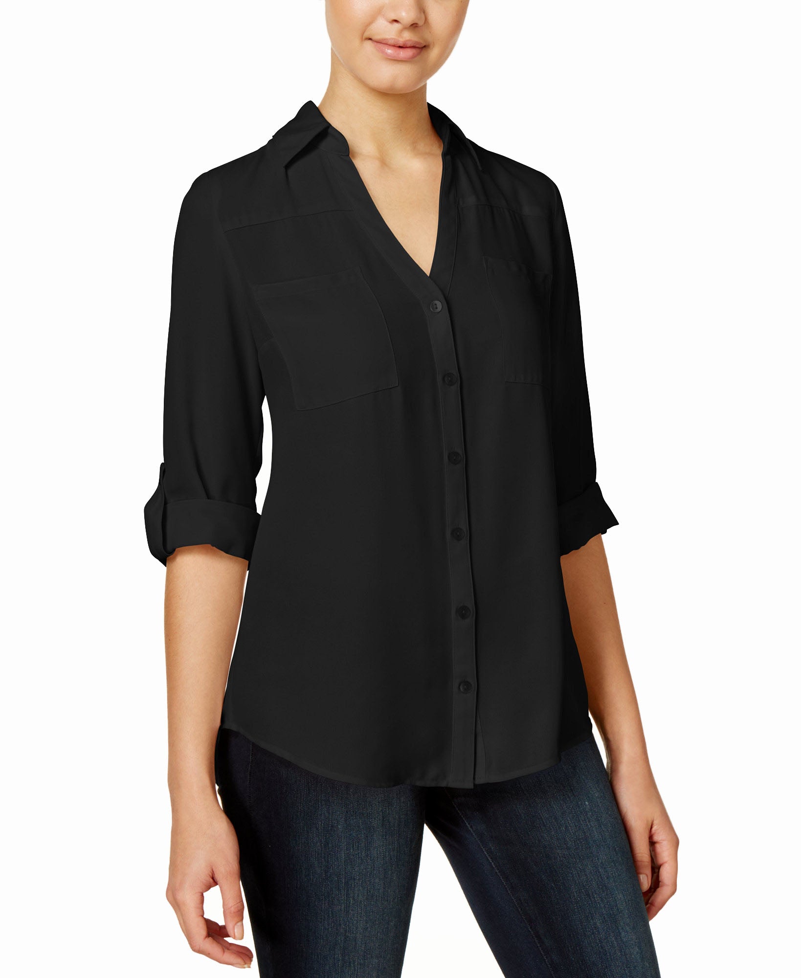 BCX Women Tab Sleeve Top Black