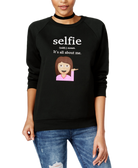 Freeze 24 7 Juniors Selfie Emoji Graphic Sweatshirt True Black